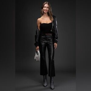 HIGH WAISTED FAUX LEATHER PANTS